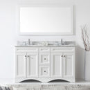 Modern Fittings Talisa 60" Double Bath Vanity with White Marble Top and Round Sinks