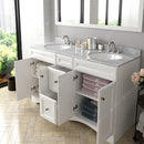 Modern Fittings Talisa 60" Double Bath Vanity with White Marble Top and Round Sinks