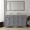 Modern Fittings Talisa 60" Double Bath Vanity with White Marble Top and Square Sinks