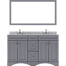 Modern Fittings Talisa 60" Double Bath Vanity with White Marble Top and Square Sinks