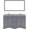 Modern Fittings Talisa 60" Double Bath Vanity with White Marble Top and Square Sinks