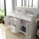 Modern Fittings Talisa 60" Double Bath Vanity with White Marble Top and Square Sinks