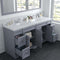 Modern Fittings Talisa 72" Double Bath Vanity with Calacatta Quartz Top and Round Sinks with Matching Mirror