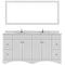 Modern Fittings Talisa 72" Double Bath Vanity with Calacatta Quartz Top and Round Sinks with Matching Mirror