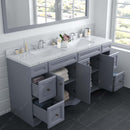 Modern Fittings Talisa 72" Double Bath Vanity with Calacatta Quartz Top and Square Sinks with Matching Mirror