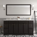 Modern Fittings Talisa 72" Double Bath Vanity with Cultured Marble Quartz Top and Round Sinks Faucets