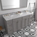 Modern Fittings Talisa 72" Double Bath Vanity with Cultured Marble Quartz Top and Round Sinks with Matching Mirror