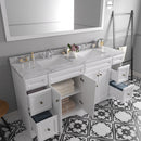 Modern Fittings Talisa 72" Double Bath Vanity with Cultured Marble Quartz Top and Square Sinks Faucets