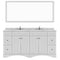 Modern Fittings Talisa 72" Double Bath Vanity with Cultured Marble Quartz Top and Square Sinks with Matching Mirror
