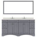 Modern Fittings Talisa 72" Double Bath Vanity with Dazzle White Quartz Top and Round Sinks Faucets