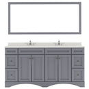 Modern Fittings Talisa 72" Double Bath Vanity Quartz Top and Square Sinks Faucets
