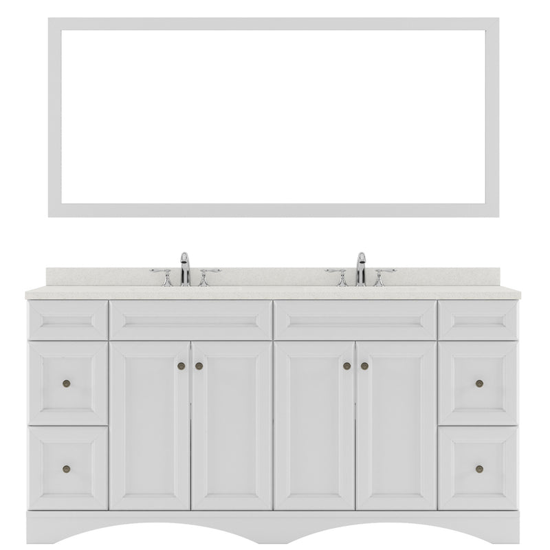Modern Fittings Talisa 72" Double Bath Vanity with Quartz Top and Square Sinks with Matching Mirror