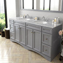 Modern Fittings Talisa 72" Double Bath Vanity with Marble Top and Round Sinks Faucets