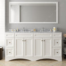 Modern Fittings Talisa 72" Double Bath Vanity Marble Top and Round Sinks with Matching Mirror