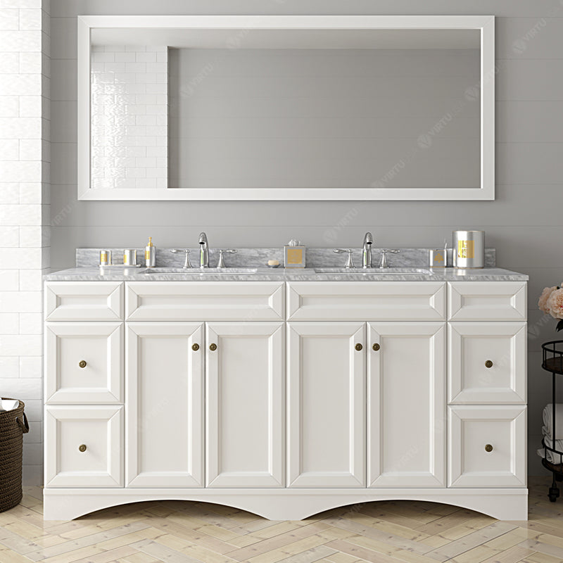 Modern Fittings Talisa 72" Double Bath Vanity with Marble Top and Round Sinks Faucets