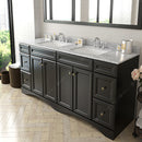 Modern Fittings Talisa 72" Double Bath Vanity with Marble Top and Square Sinks Faucets