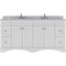 Modern Fittings Talisa 72" Double Bath Vanity Marble Top and Square Sinks with Matching Mirror