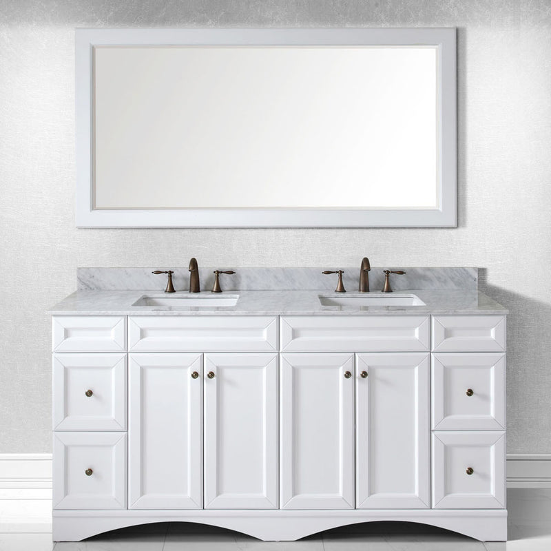 Modern Fittings Talisa 72" Double Bath Vanity with Marble Top and Square Sinks Faucets