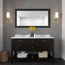 Modern Fittings Winterfell 60" Double Bath Vanity with Calacatta Quartz Top and Round Sinks Faucets