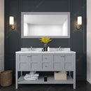 Modern Fittings Winterfell 60" Double Bath Vanity with Calacatta Quartz Top and Round Sinks Faucets