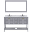 Modern Fittings Winterfell 60" Double Bath Vanity with Calacatta Quartz Top and Round Sinks