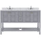 Modern Fittings Winterfell 60" Double Bath Vanity with Calacatta Quartz Top and Square Sinks