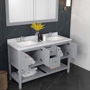 Modern Fittings Winterfell 60" Double Bath Vanity with Calacatta Quartz Top and Square Sinks