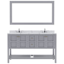 Modern Fittings Winterfell 60" Double Bath Vanity with Calacatta Quartz Top and Square Sinks