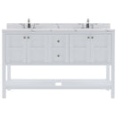 Modern Fittings Winterfell 60" Double Bath Vanity with Calacatta Quartz Top and Square Sinks