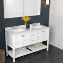 Modern Fittings Winterfell 60" Double Bath Vanity with Calacatta Quartz Top and Square Sinks