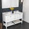 Modern Fittings Winterfell 60" Double Bath Vanity with Calacatta Quartz Top and Square Sinks Faucets