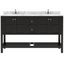 Modern Fittings Winterfell 60" Double Bath Vanity with Cultured Marble Quartz Top and Round Sinks