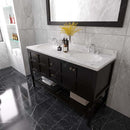 Modern Fittings Winterfell 60" Double Bath Vanity in Espresso with Cultured Marble Quartz Top and Round Sinks Faucets