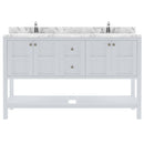 Modern Fittings Winterfell 60" Double Bath Vanity with Cultured Marble Quartz Top and Round Sinks