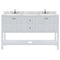 Modern Fittings Winterfell 60" Double Bath Vanity with Cultured Marble Quartz Top and Round Sinks