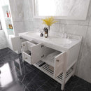 Modern Fittings Winterfell 60" Double Bath Vanity in Espresso with Cultured Marble Quartz Top and Round Sinks Faucets