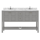 Modern Fittings Winterfell 60" Double Bath Vanity with Cultured Marble Quartz Top and Square Sinks