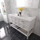 Modern Fittings Winterfell 60" Double Bath Vanity with Cultured Marble Quartz Top and Square Sinks