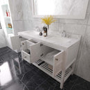 Modern Fittings Winterfell 60" Double Bath Vanity with Cultured Marble Quartz Top and Square Sinks Faucets