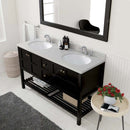 Modern Fittings Winterfell 60" Double Bath Vanity with Dazzle White Quartz Top and Round Sinks