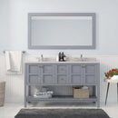 Modern Fittings Winterfell 60" Double Bath Vanity with Dazzle White Quartz Top and Round Sinks