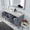 Modern Fittings Winterfell 60" Double Bath Vanity in Espresso with Dazzle White Quartz Top and Round Sinks Faucets