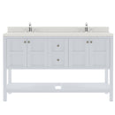 Modern Fittings Winterfell 60" Double Bath Vanity with Dazzle White Quartz Top and Round Sinks