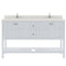 Modern Fittings Winterfell 60" Double Bath Vanity with Dazzle White Quartz Top and Round Sinks