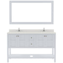 Modern Fittings Winterfell 60" Double Bath Vanity with Dazzle White Quartz Top and Round Sinks