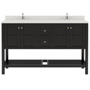 Modern Fittings Winterfell 60" Double Bath Vanity with Dazzle White Quartz Top and Square Sinks