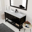 Modern Fittings Winterfell 60" Double Bath Vanity with Dazzle White Quartz Top and Square Sinks