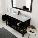 Modern Fittings Winterfell 60" Double Bath Vanity with Dazzle White Quartz Top and Square Sinks