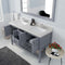 Modern Fittings Winterfell 60" Double Bath Vanity in Espresso with Dazzle White Quartz Top and Square Sinks Faucets