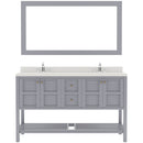 Modern Fittings Winterfell 60" Double Bath Vanity with Dazzle White Quartz Top and Square Sinks